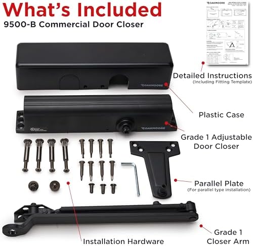 heavy duty commercial door closer, automatic self closing on a desk or shelf