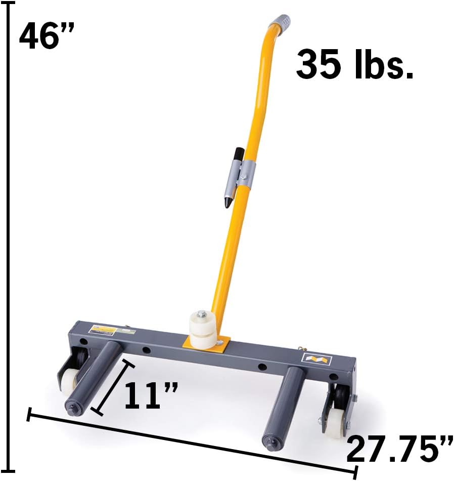 Rolling Wheel Dolly for Changing Car, Truck, Skid Steer, ATV, and Trailer Tires, Tire Lift for Large and Small Vehicles, 3 Roller Positions, 485 Pound Capacity