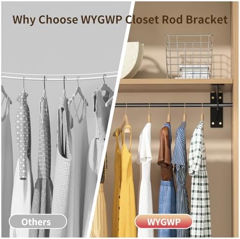 closet rod bracket heavy duty,10x5.6in closet shelf brackets, package contents
