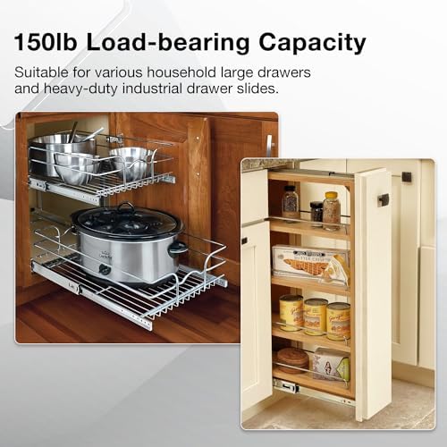 heavy duty drawer slides full extension runners 150 shown in use