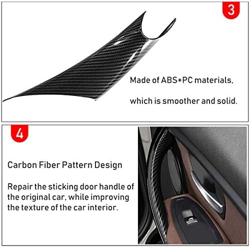 Jaronx 2PCS Door Handle Covers Compatible with BMW 3/4 Series Driver Side & Passenger Side Door Pull Handle Covers (Compatible with BMW 320i,328i,330i,335i F30/F31 and 428i,435i F32/F36)(Carbon Fiber)