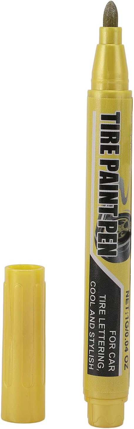 Yellow Tire Paint Pen, 6 Pcs 1g Quick Repair Weather Easy Application, with Smooth Results, for Automotive Vehicle Tire Scratch