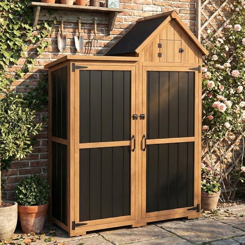 outdoor storage cabinet weatherproof with 3 adjustable shelves, main product view