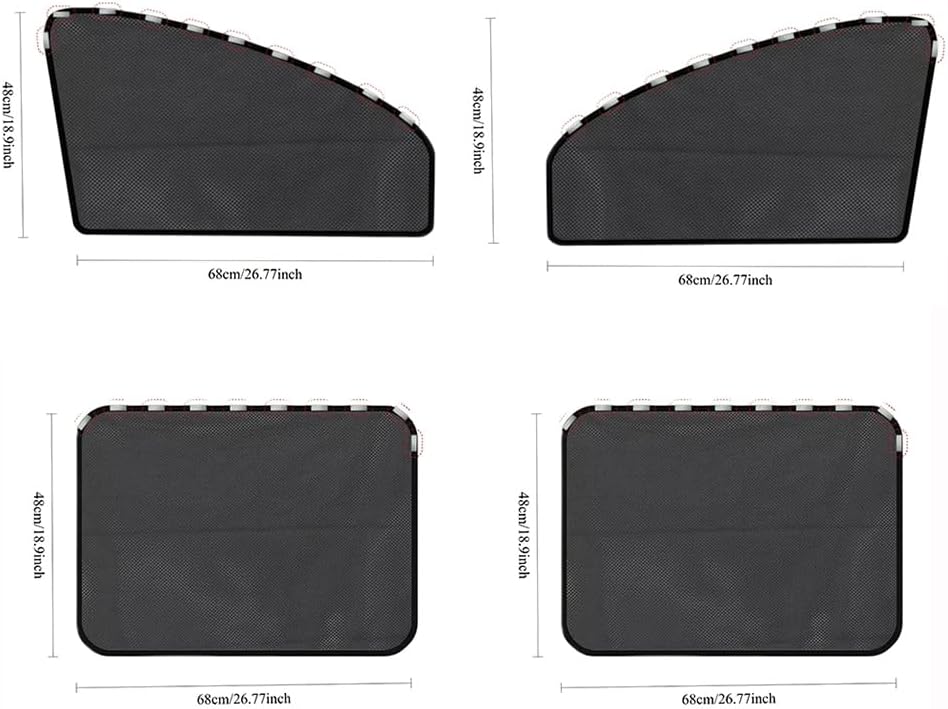 4 Pcs Car Side Window Sun Shade for Acura RDX 2019-2024 2025, Magnetic Window Cover Sun Blocker Heat Shield Auto Privacy Shade Mesh Curtain Protector