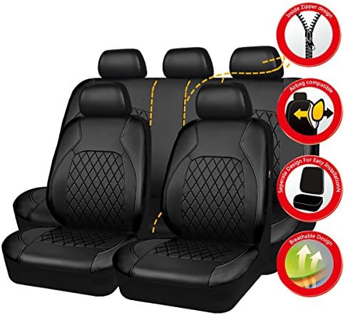 universal deluxe pu luxury vinyl faux leather car, front angle view