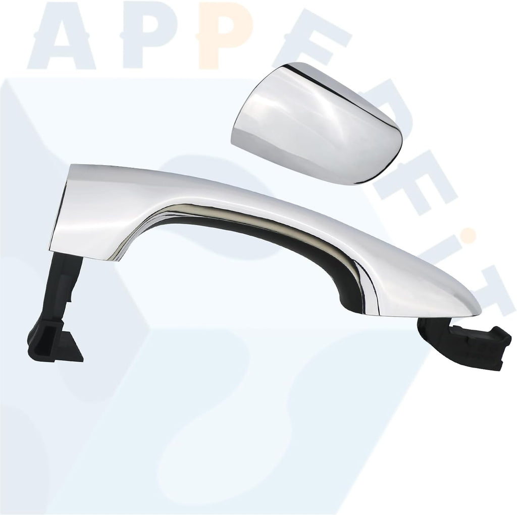 APPERFiT Exterior Door Handle w/End Cap Cover for Rear Door Left Driver Side Chrome Compatible with Kia Sorento 2016 2017 2018 2019 2020 Replaces 82651-C5010 83652-C5010