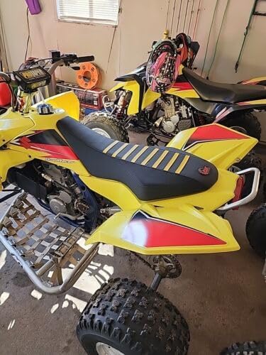 Premium Multi Grip Seat Cover - Compatible Fit for Suzuki LTR 450 Gripper Seat Cover 2006-2011 Yellow Ribs S24