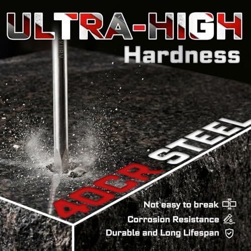 geinxurn sds max chisels, 4pcs 12-inch long masonry showing dimensions