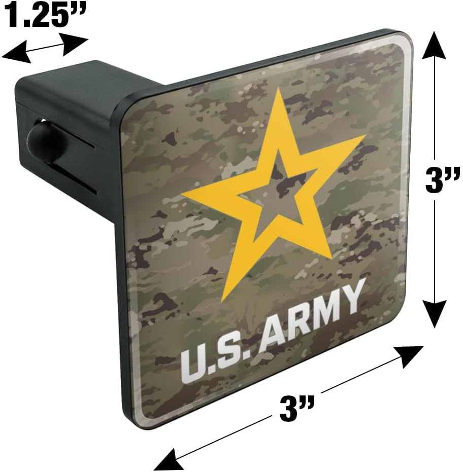 GRAPHICS & MORE U.S. Army Logo on Camo Tow Trailer Hitch Cover Plug Insert