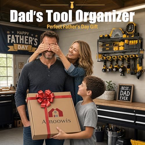 320lbs power tool organizer wall mount with charging, front angle view