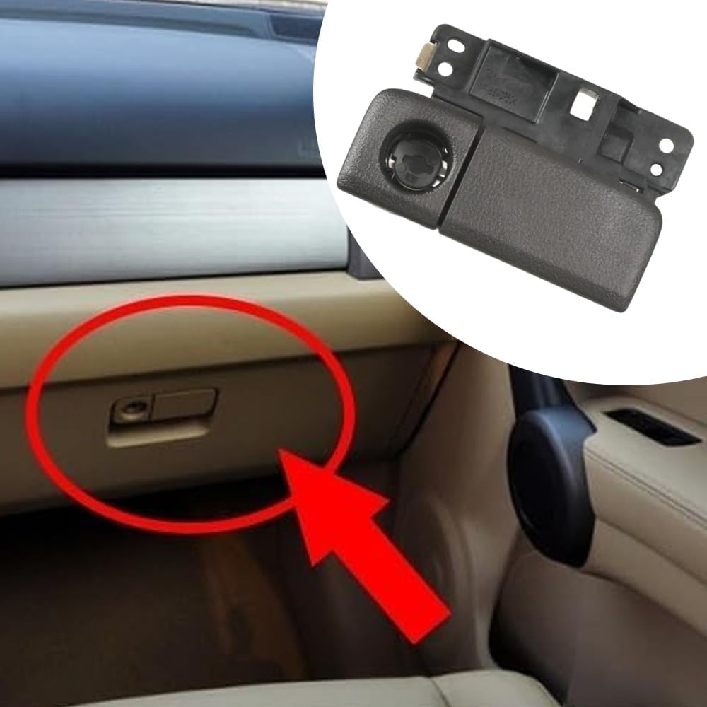 Riloer Glove Box Latch Handle Compatible with Honda CR-V 2007-2011 Black | Front Right Glove Compartment Door Handle Replacement, Plastic Metal Latch Pull Handle 77540-T0A-003 77540-SWA-A01
