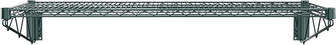 18" x 48" Green Epoxy Wire Wall Mount Shelf - Image 4