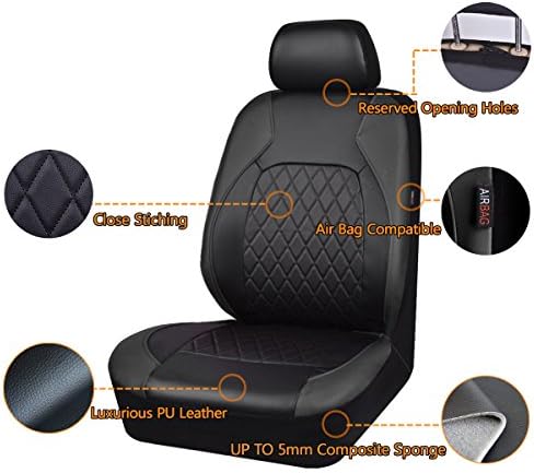 universal deluxe pu luxury vinyl faux leather car showing dimensions