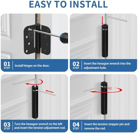 4 inch self closing door hinges, 5/8" radius showing dimensions