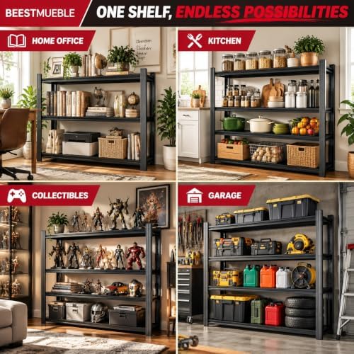 garage shelving, 2400 lbs heavy duty metal storage, view 9