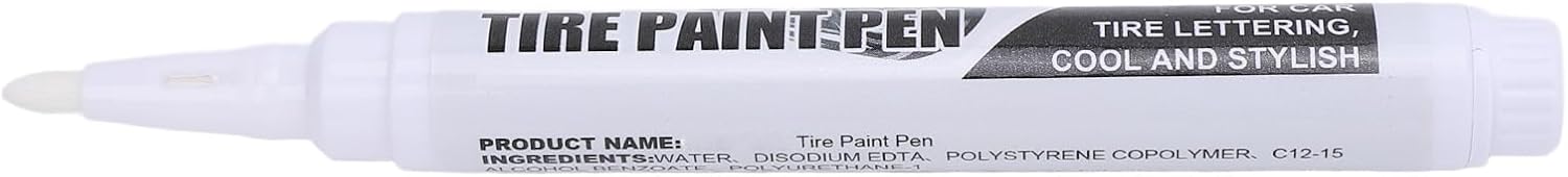 Brrnoo Tire Paint Marker White Long Lasting Tire Lettering Precise Outline for Car Tires