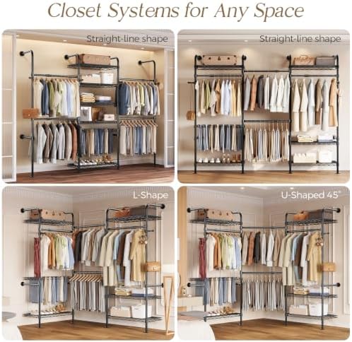 closet organizers wall mounted closet system, 3-row heavy, package contents