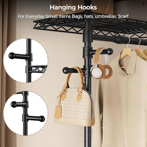 closet organizers and storage, 5-row heavy duty clothes, close-up detail