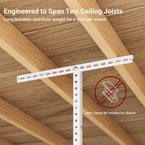 fleximounts 4x8 overhead garage ceiling storage rack organization, front angle view