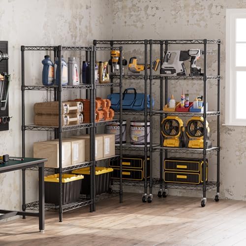 singaye small wire 5 adjustable shelves pantry metal, front angle view