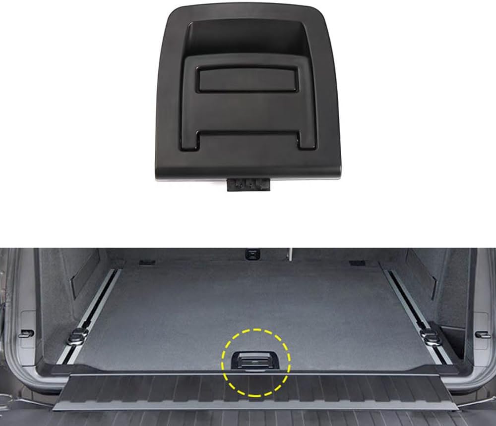 Rear Trunk Mat Carpet Handle Compatible with BMW 5 seri E60/F07/F11 2009-2016, X5 E70/F15 2006-2018, X6 E71/F16 2007-2019 Repalcement 51479120283 51476985161 (Black (Without Locking Function))