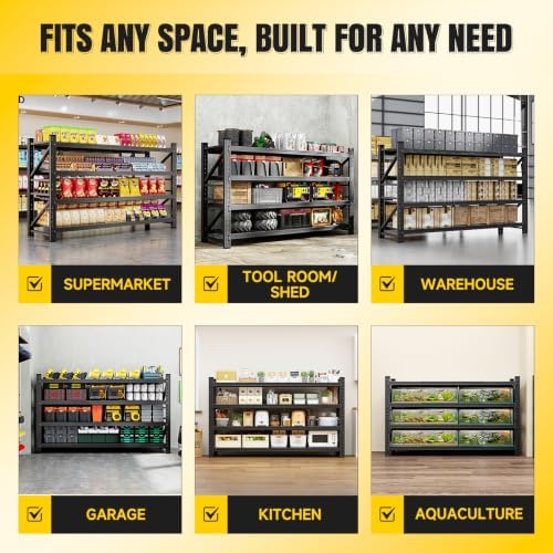 miiiko 75" w metal garage storage shelving unit,9000lbs on a desk or shelf