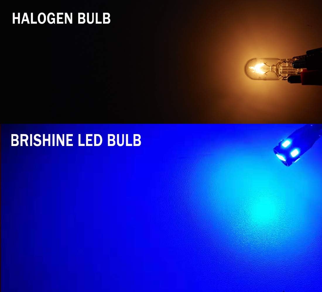 300LM Extremely Bright Canbus Error Free 194 168 2825 W5W T10 LED Bulbs Ultra Blue 9-SMD 2835 LED Chipsets for Dome Map Door Courtesy License Plate Lights (Pack of 4)