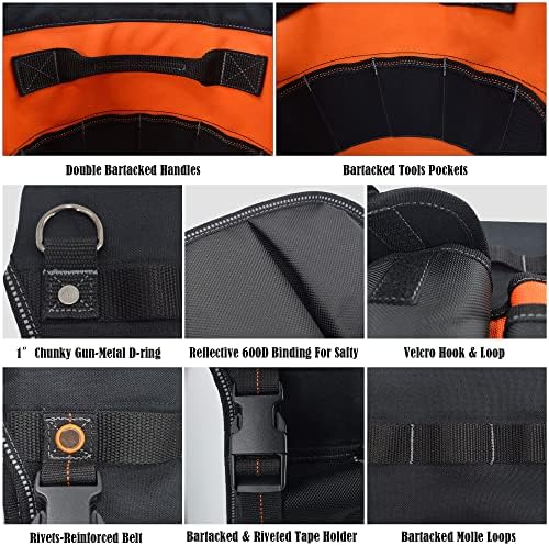 welkinland 5 gallon bucket tool organizer, 47-pocket 15l, front angle view