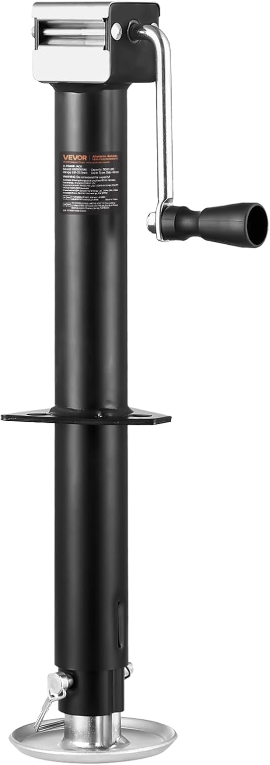 VEVOR 5000 lbs A-Frame Trailer Jack, 15" Vertical Travel, Adjustable Drop Leg, for Horse, Utility, Yacht Trailers