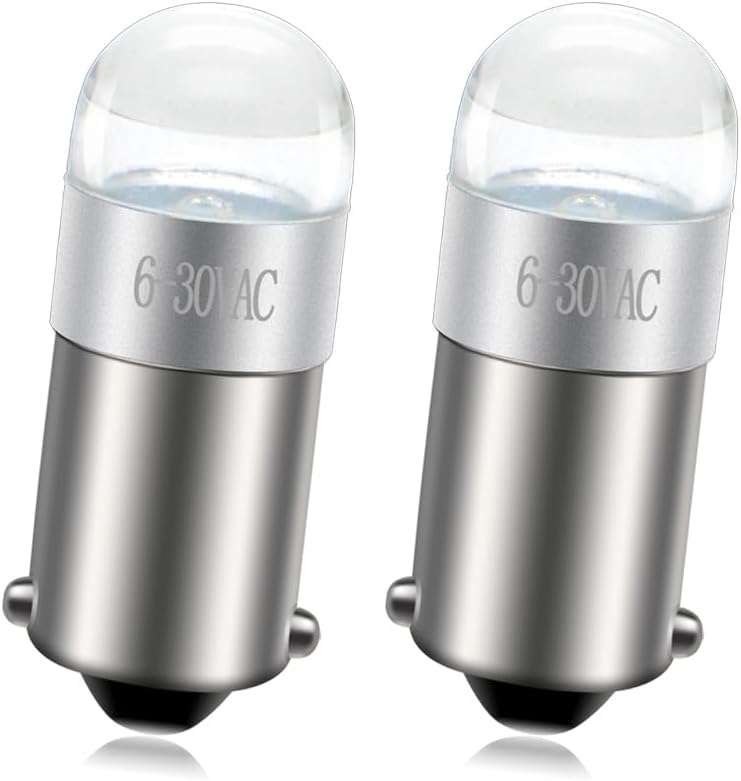 Ruiandsion BA9S Interior Map Led Light White 1891 6-30V Car Bulb for Glove Box Instrument Panel Lamps（pack of 2）