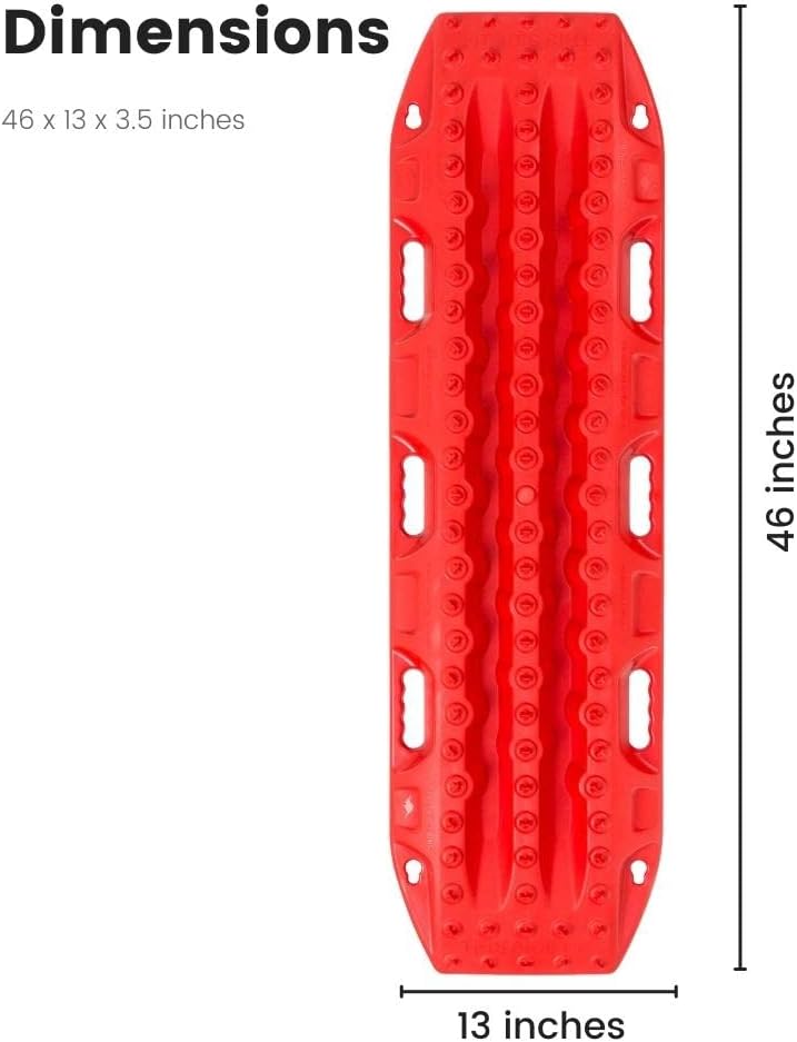 MAXTRAX | MKII FJ Red Vehicle Recovery Board | for 4WD, UV-Stabilized Flexible Nylon Material (MTX02FJR)