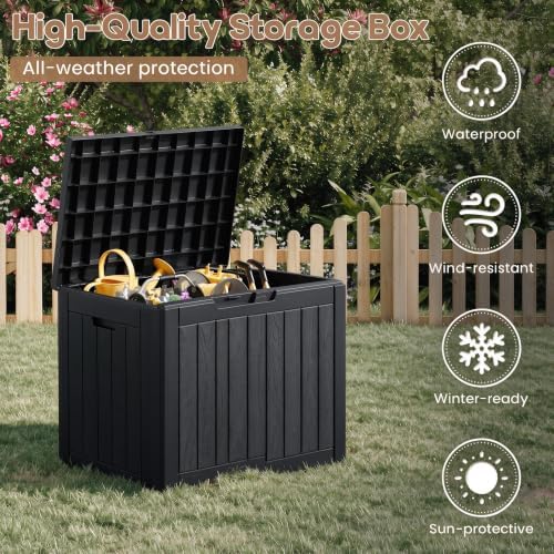 nunu lab 35 gal outdoor storage box waterproof, close-up detail