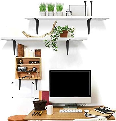 shelf brackets 12 inches, heavy duty black iron showing dimensions