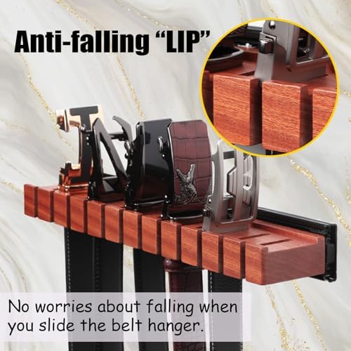 walnut 12 belts organizer with sliding system, package contents