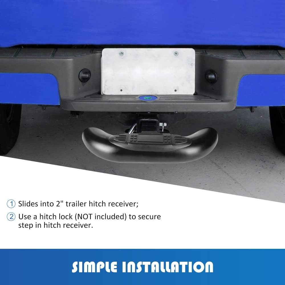 Hitch Step for 2 Inch Hitch Receiver Towing Bar Bumper Step Rear End Guard Protector for Pickup Truck SUV