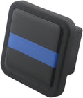 Reflective Trailer Hitch Cover Tube Plug Insert (Fits 2" Receivers, Thin Blue Line)
