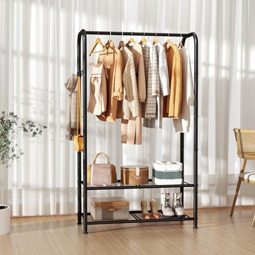 singaye wardrobe standing closet clothing rack with shelf, package contents