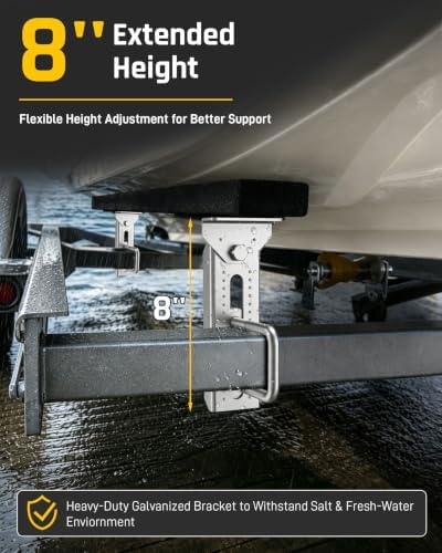 wyckoff 8" boat trailer bunk bracket 4-pack,heavy duty shown in use