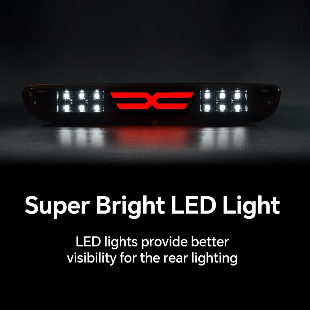 PIT66 LED 3rd Brake Light Fit 2004-2012 Chevy Colorado/GMC Canyon | Compatible with 2004-2012 Chevy Colorado/GMC Canyon High Mount Stop Light Rear Tail Cargo Lamps Smoked Lens Black Housing