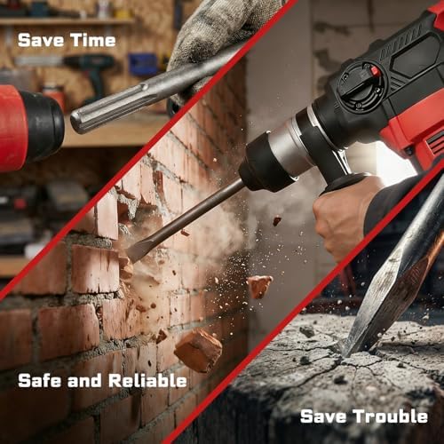 geinxurn sds max chisels, 4pcs 12-inch long masonry on a desk or shelf
