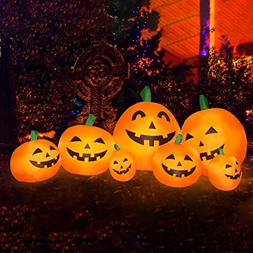 7.5 FT Inflatable Pumpkin Halloween Decorations, Halloween Blow Up Yard Decor...