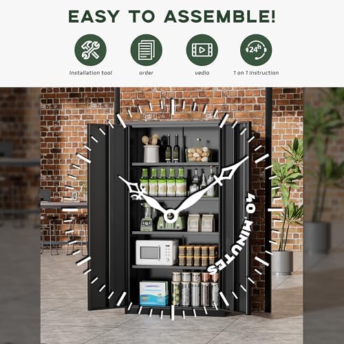greenvelly metal cabinet, 72” black tool steel locking, side view