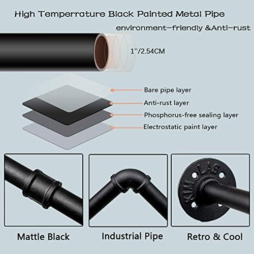 industrial pipe clothes rack with 3 s-shaped hooks, front angle view