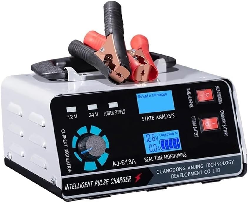 Smart 12V 24V 40A 400W Battery Charger for Cars, Trucks, Ships & Motorcycles, Pulse Repair, Trickle Charge(EU Plug)