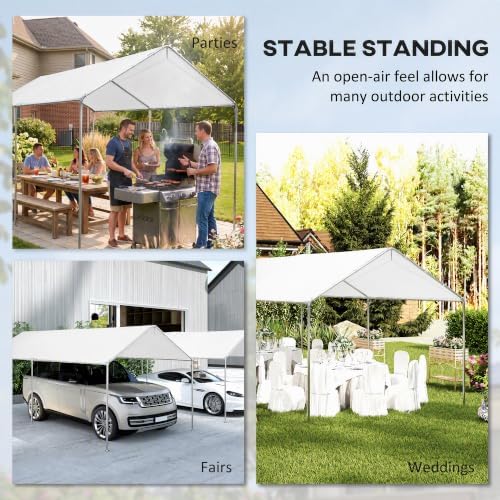 outsunny 9.6'x19.5' carport outdoor heavy duty galvanized car, package contents