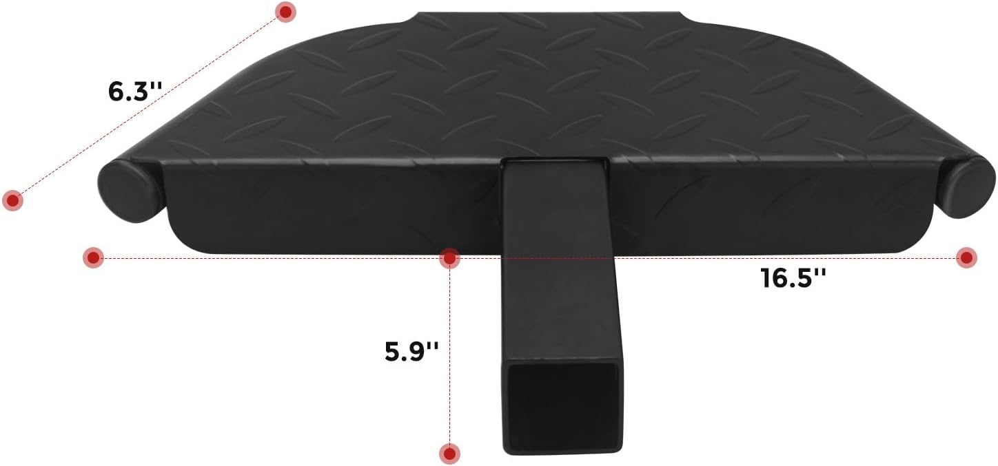 Hitch Step Anti Slip and Rust Towing Bumper Guard for Most Car SUV Truck Pickup with Pin Fit 2 Inch Receiver, 16.5 Inch Length, Weight Capacity 500 LBS