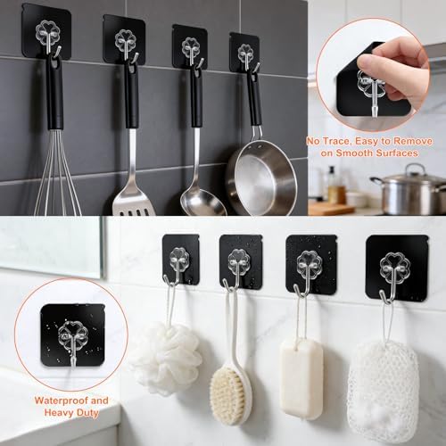 ddmy 100 pack adhesive wall hooks 50lb heavy shown in use
