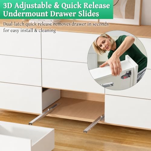 undermount drawer slides,16inch bottom mount full extension drawer shown in use