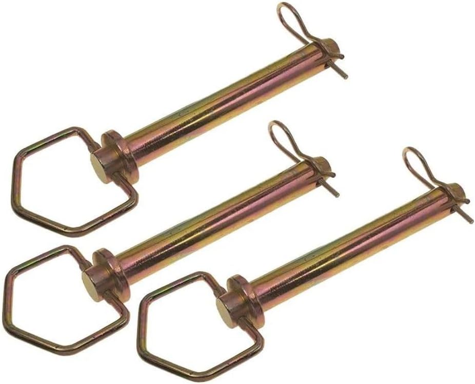 Mytee Products AgraLink 3 Pcs Swivel Hitch Pin 7/8" x 6-1/4" w/Clips - Zinc Plated, High Carbon Steel, Trailer Hitch Safety & Security Pin for Tractors