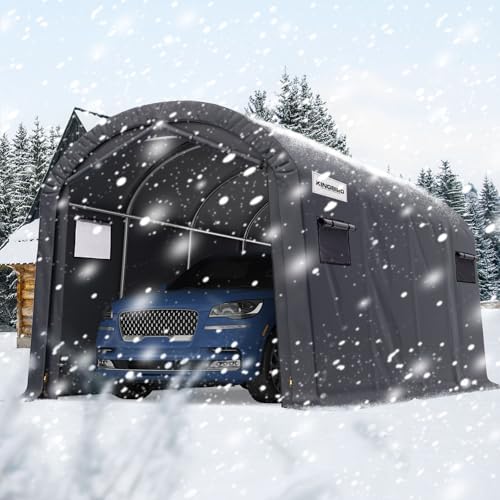 king bird 10' x 20' carport shelter with, front angle view